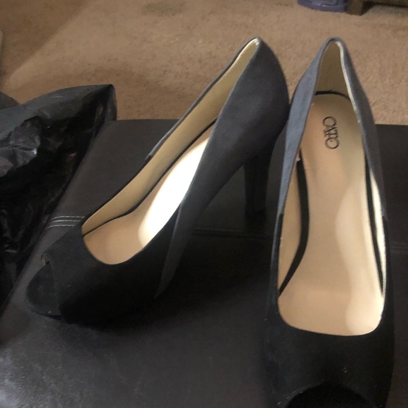 EC Cato size 10 W black and gray open toe Heels - Picture 5 of 7
